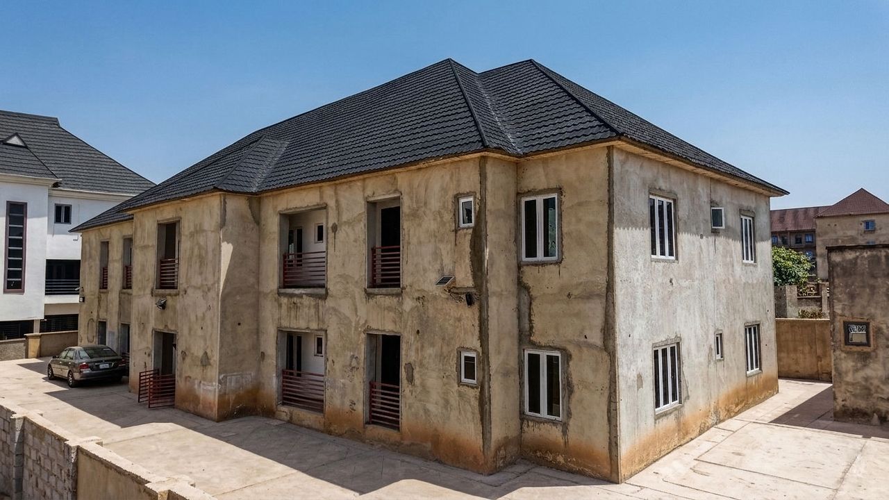 Block B — plastered exterior